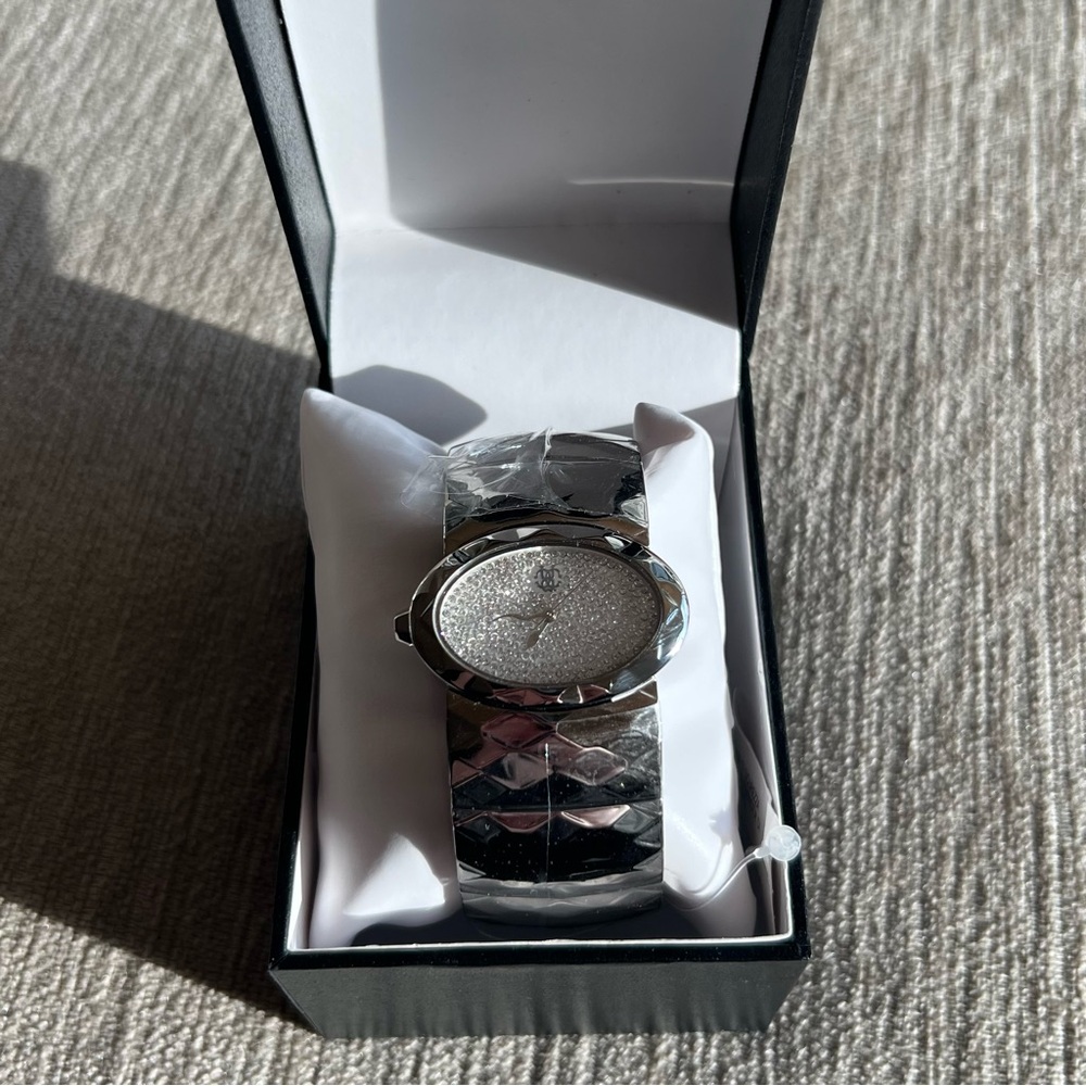 New $440 Roberto Cavalli Women's Multiface Swarovski Crystal Analog Watch - Picture 2 of 5